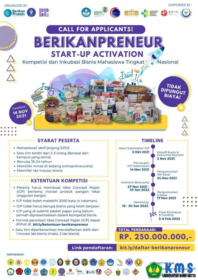 Call for Applicants Berikanpreneur: Startup Activation 2021